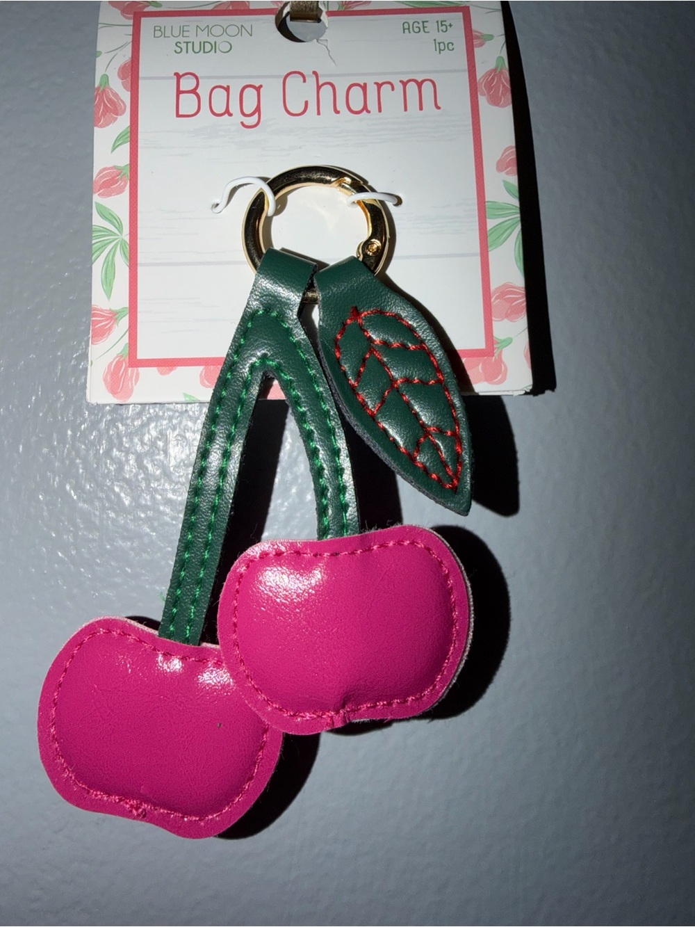 Blue Moon Studio Pink Cherry Bag Charm